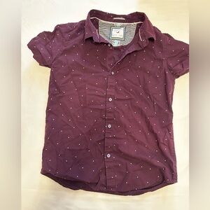 Cactus Maroon Button Down Shirt for Kids